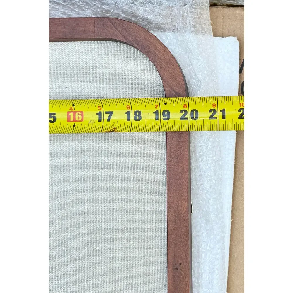 Kate and Laurel Hutton Fabric Pinboard 20x30 Warm Walnut Frame NWT